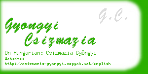 gyongyi csizmazia business card