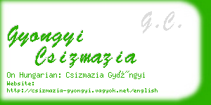 gyongyi csizmazia business card